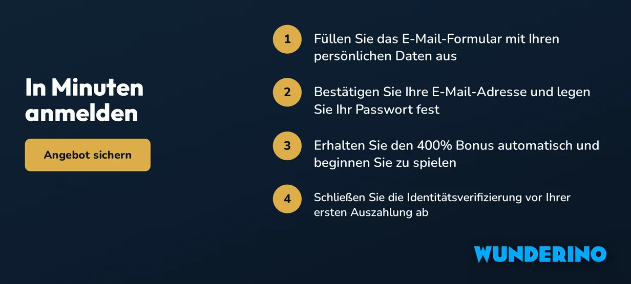 In wenigen Schritten anmelden