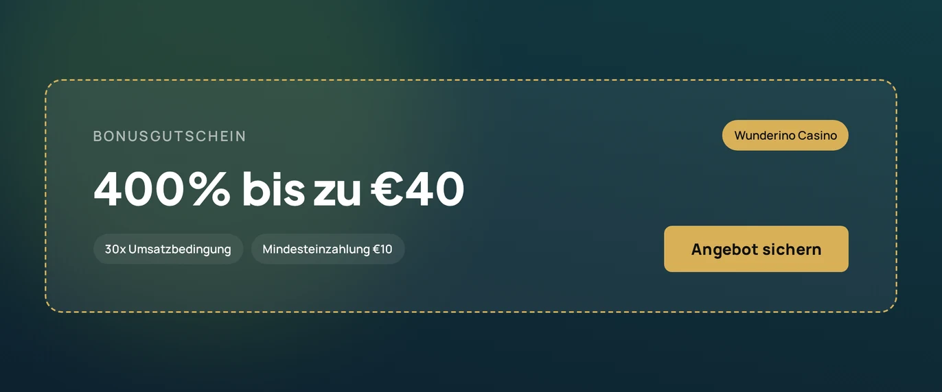 Hol dir den Wunderino-Bonus